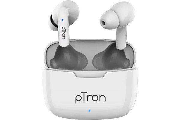 pTron Bassbuds Duo in Ear Earbuds with 32Hrs White