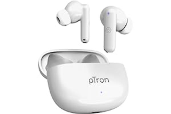 pTron Bassbuds Air In-Ear TWS Earbuds with 13mm White