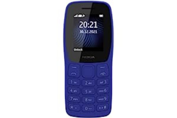 Blue Nokia 105 Single SIM Keypad Mobile Phone