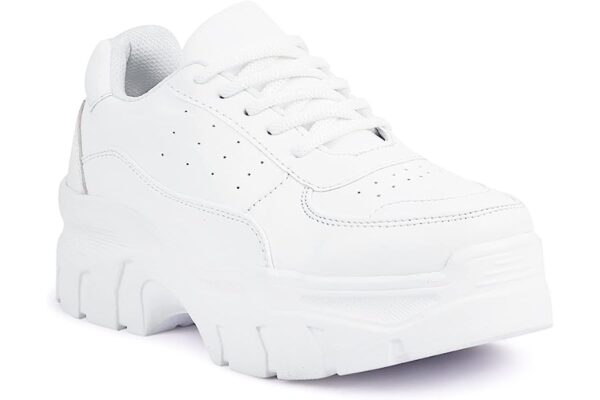 Vendoz Women White Casual Sneakers