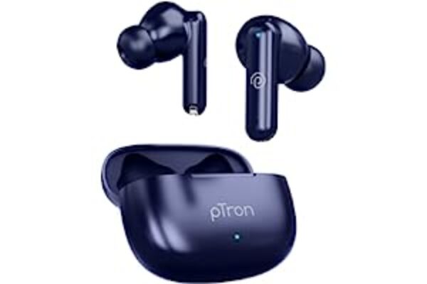 PTron Bassbuds Air in-Ear TWS Earbuds with 13mm Blue