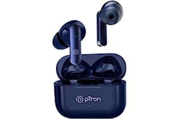 pTron Bassbuds Duo in Ear Earbuds with 32Hrs Blue