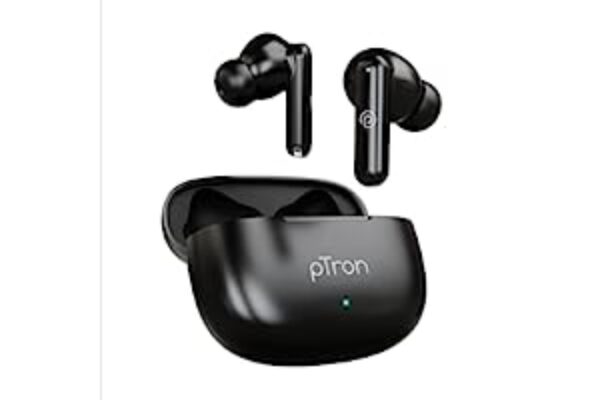 pTron Bassbuds Air In-Ear TWS Earbuds with 13mm Black