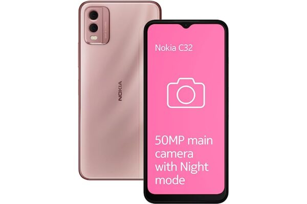 Nokia C32 Pink 50MP Dual Rear AI Camera Smartphone