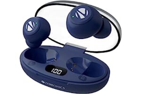 Blue Zebronics Pods 2 Wireless TWS Earbuds with Bluetooth