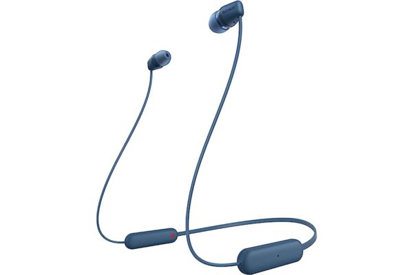 Sony WI-C100 Wireless Headphones with Customizable Equalizer for Blue