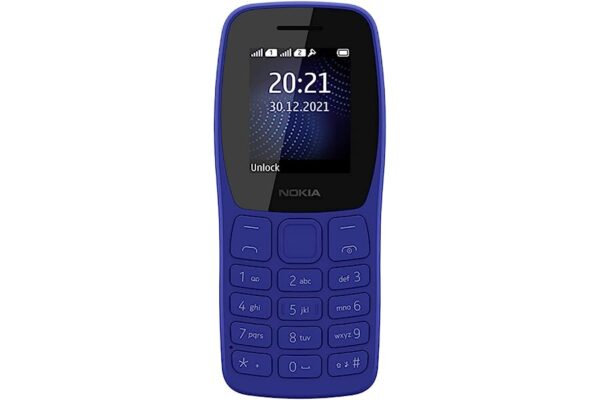 Nokia 105 Dual SIM Keypad Mobile Phone with Wireless FM Radio - Blue