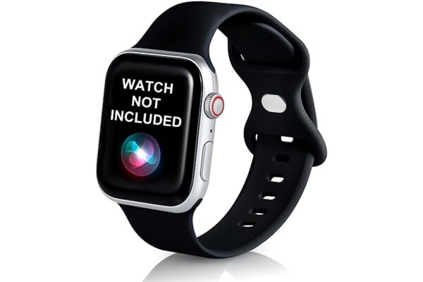UltraSoft Silicone Watch Strap for Apple Watch 45mm/44mm/42mm/49mm/41mm/40mm/38mm (Black)
