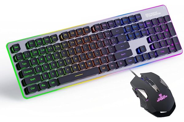 Coconut Glassy Gaming Keyboard and Mouse Combo Backlit