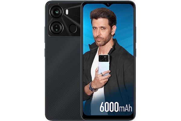 Itel P40 Force Black Smartphone with 6000mAh Battery and Fast Charging