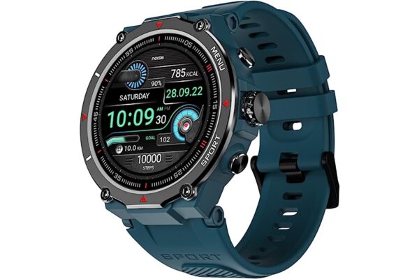 NoiseFit Force Rugged Round Dial Bluetooth Calling Smart Teal Green