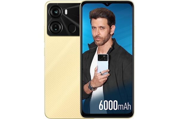 Itel P40 Luxurious Gold Smartphone with 6000mAh Battery and Fast Charging