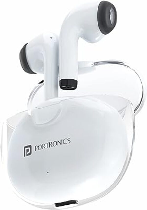 Portronics Harmonics Twins S4 TWS Earbuds (White)