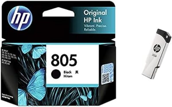 HP 805 Black Ink Cartridge & v236w 32GB USB Pen Drive