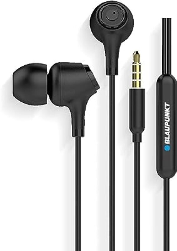 Blaupunkt EM01 Wired Earphone with Mic (Black)