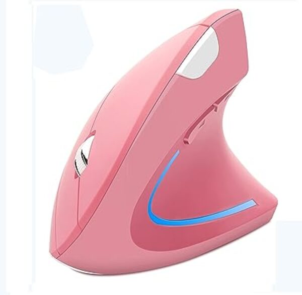 Ergonomic Vertical Wireless Mouse with LED Light