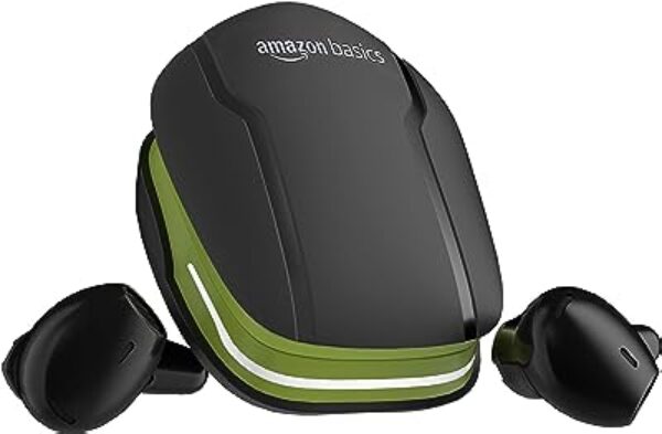 Amazon Basics True Wireless Earbuds IPX5 Green