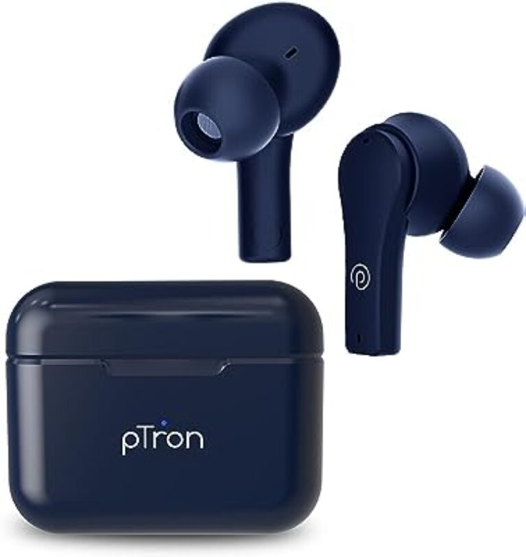 PTron Bassbuds Tango TWS Earbuds Bluetooth5.1 HD Mics (Royal Blue)