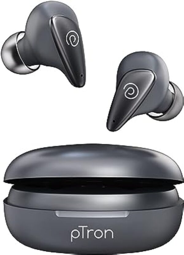 PTron Bassbuds Wave TWS Earbuds (Grey)