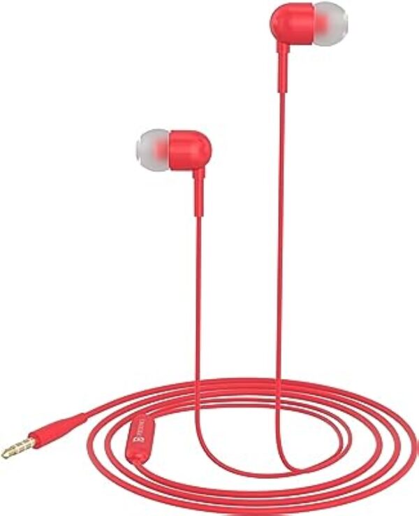 Portronics Conch 50 Wired Earphone Red