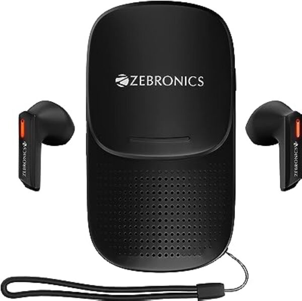 Zebronics Sound Bomb X1 Bluetooth Earbuds Speaker Combo (Black)