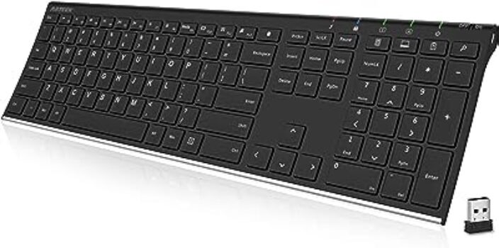 Arteck Wireless Keyboard Stainless Steel Ultra Slim