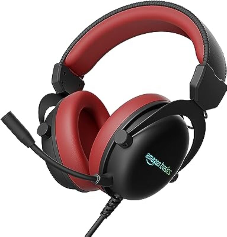Amazon Basics Gaming Headphones RGB Black - Red