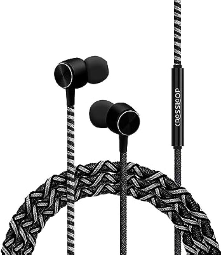 Crossloop Pro Series Wired Earphones with Mic (Black/Grey)