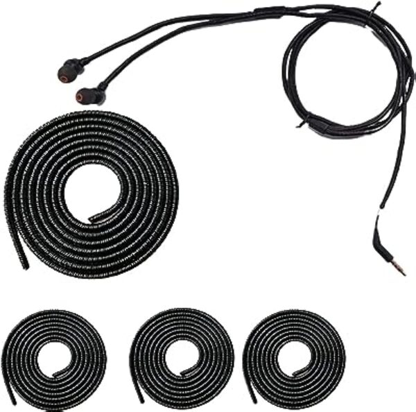 Crysendo Earphone Wire Protector Spiral Cable (Jet Black)