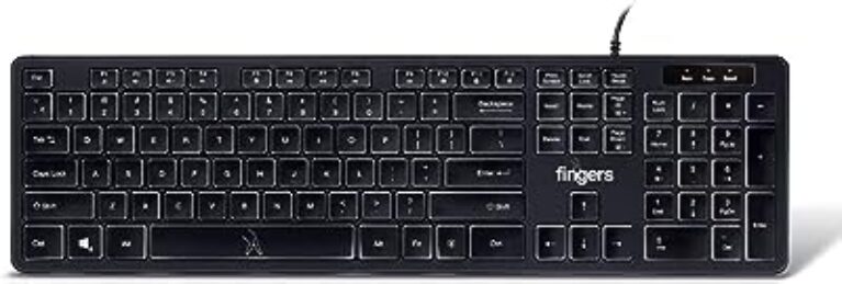 FINGERS Magnifico Moonlit USB Keyboard - Jet Black