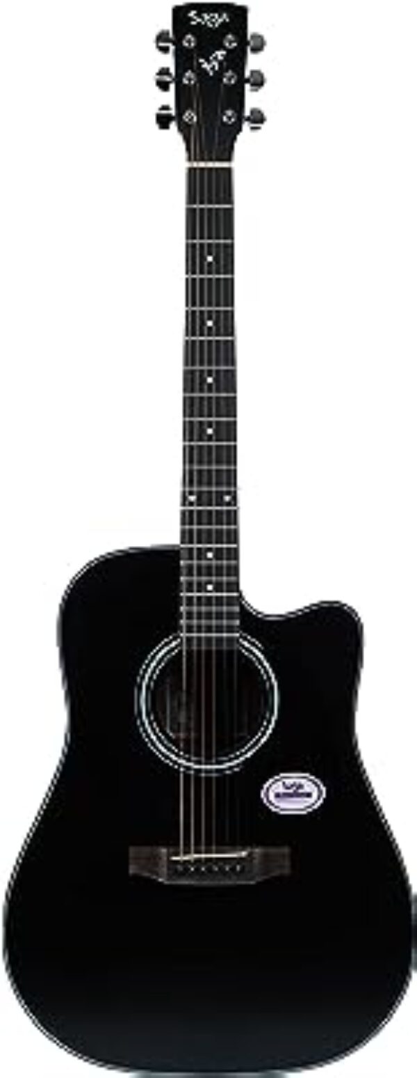 Saga SF-600C-BK Acoustic Guitar (Black)