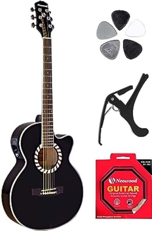 Neowood FLY-ME Electro-Acoustic Guitar (Black)