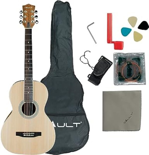 Vault PA36 Parlor Acoustic Guitar Natural