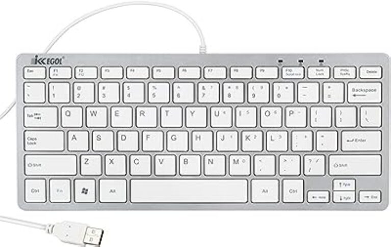 iKKEGOL Mini USB Slim Keyboard (White)