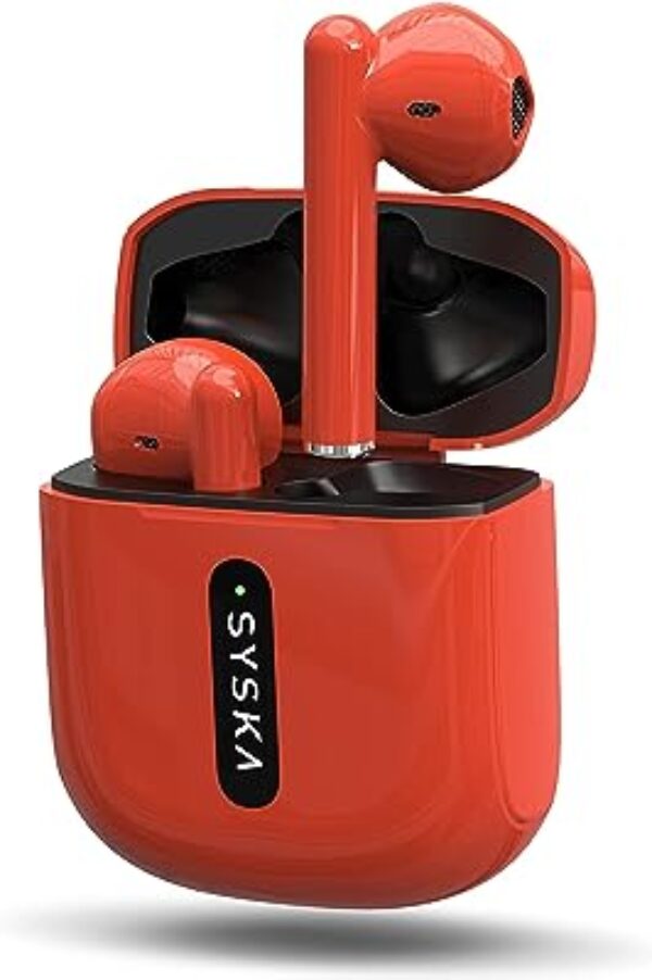 Syska Sonic Buds IEB450 True Wireless Earbuds (Cherry Red)