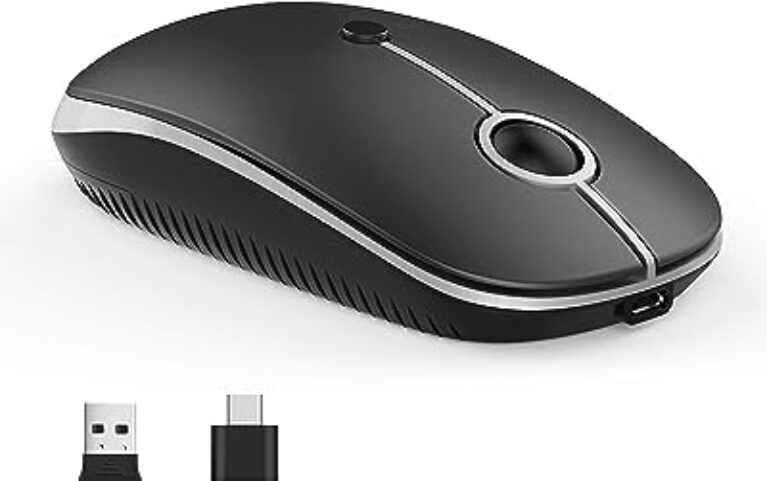 Vssoplor Type C Wireless Mouse (Black/Silver)