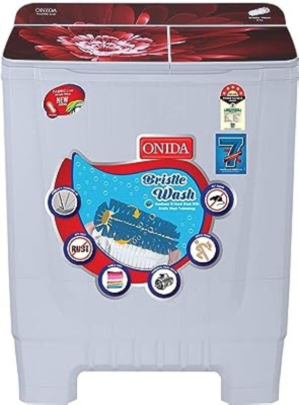Onida 8kg 5 Star Cuff Collar Wash Semi Auto Top Load Washing Machine