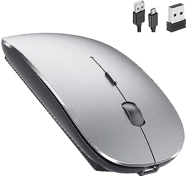 PEIBO Rechargeable Bluetooth Mouse Gray Black