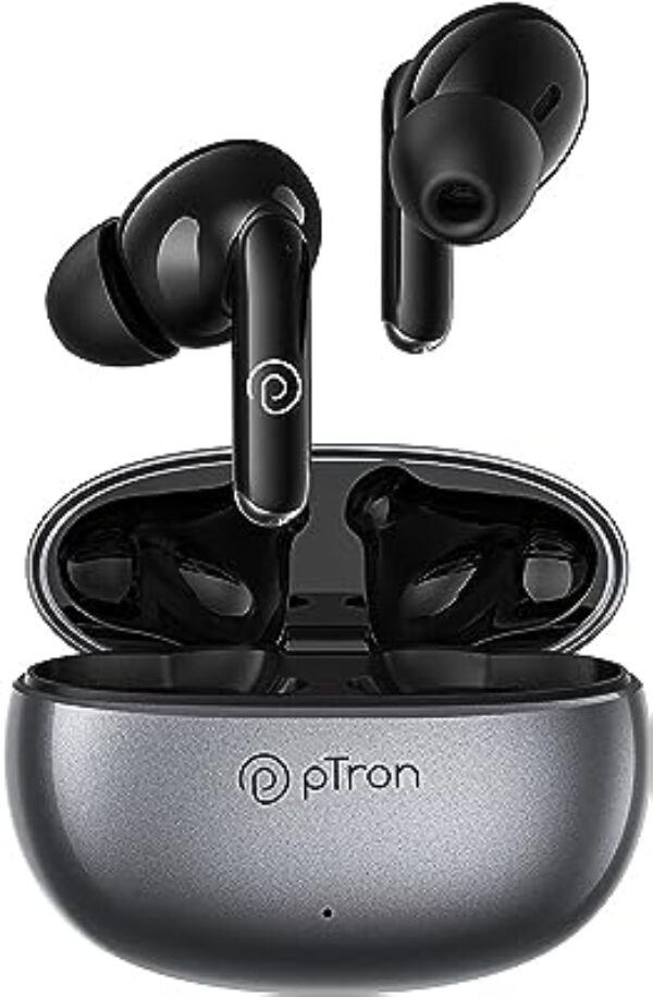 pTron Bassbuds Eon Wireless Earbuds Grey/Black