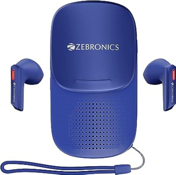 Zebronics Sound Bomb X1 Bluetooth Earbuds + Speaker Combo (Blue)
