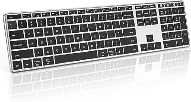 seenda Backlit Bluetooth Keyboard - Slim Full Size Rechargeable Keyboard