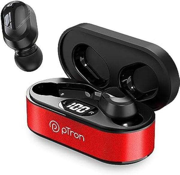 PTron Bassbuds Plus TWS Earbuds Raging Red
