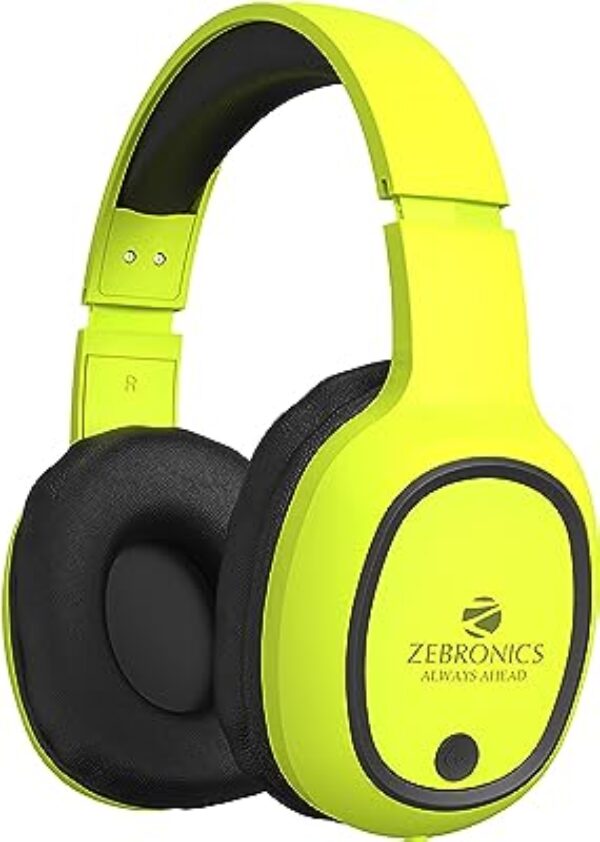 ZEBRONICS Zeb-Thunder On Ear Headphone (Neon Yellow)