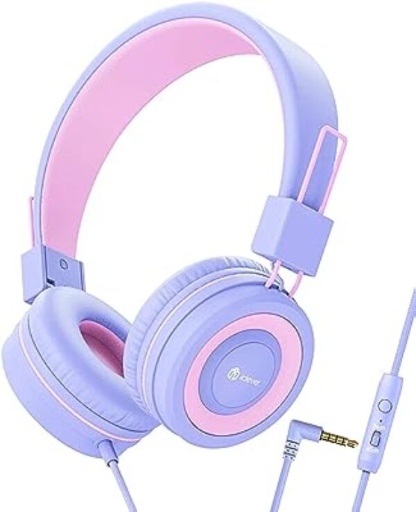 iClever Kids Headphones Girls Mic Purple