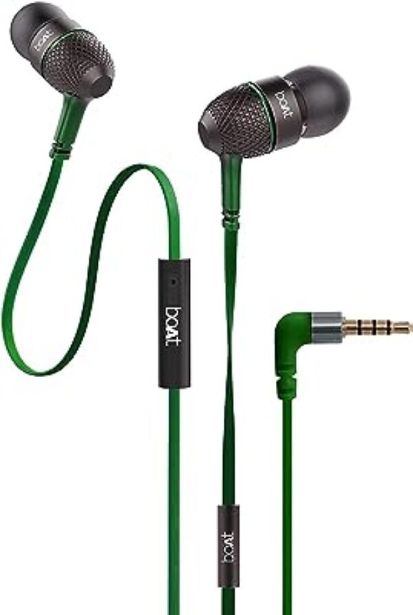 boAt Bass Heads 225 Wired Headphones with Mic (Forest Green)