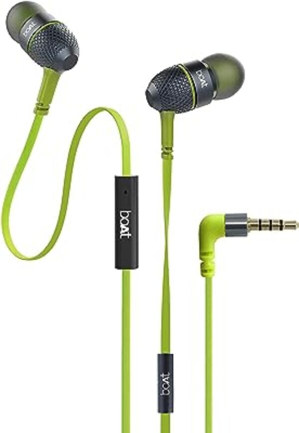 boAt Bass Heads 225 Wired Headphones (Neon Lime)