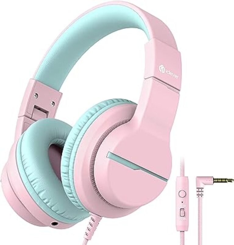 iClever Kids Headphones Girls Microphone Pink