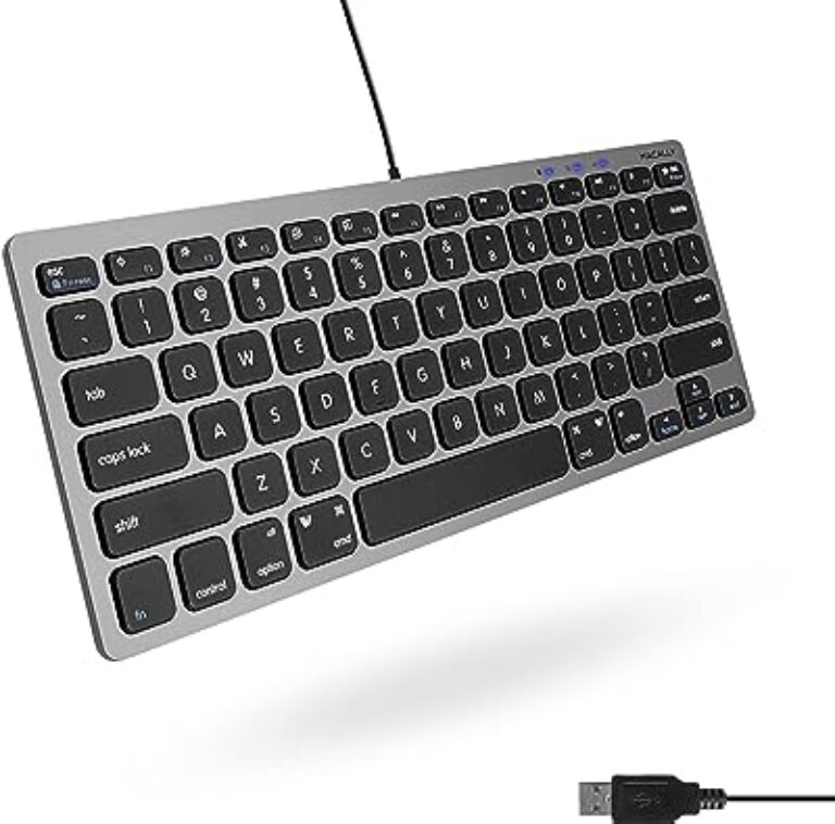 Macally Slim USB Wired Keyboard (Space Gray)
