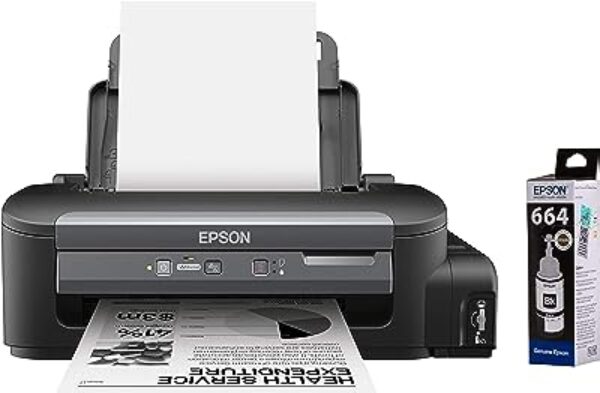 Epson EcoTank M100 B&W Printer & 6641 Black Ink Bottle