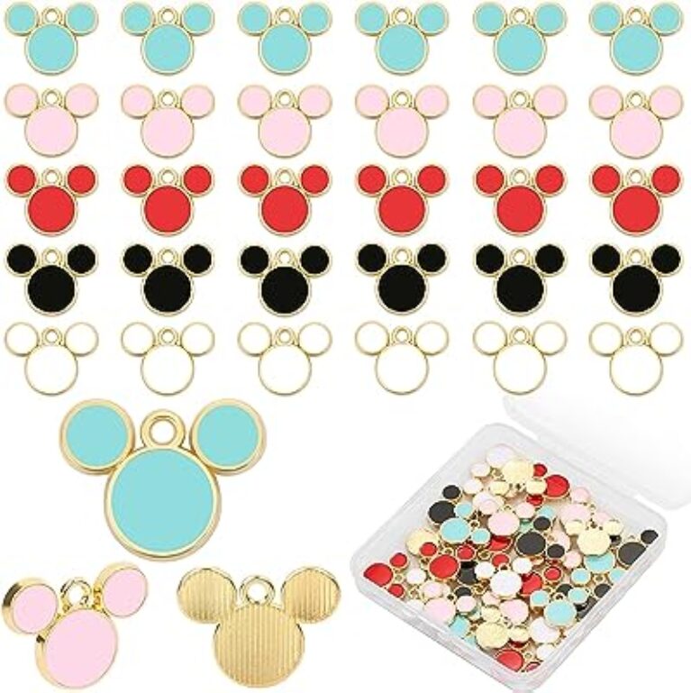 MIKIMIQI Mouse Charms Key Ring with 5 Colors